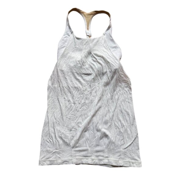 Lululemon Size 2 White Practice Freely Activewear Tank Top with Built-In Bra - Picture 3 of 12